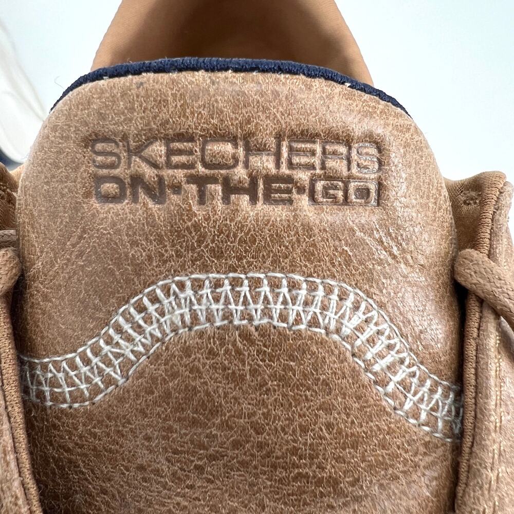 Skechers On The Go Air Cooled Womens Boat Shoes Navy Tan Lace Up U.S. Size 9 - Picture 6 of 10